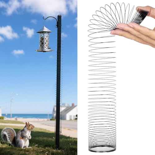 Foneso 2.3in Squirrel Proof Spring Device 2 Pack, Metal Squirrel Baffle Barrier Spring Guard, Hanging Coil Garden Accessories for Outdoor Bird Feeder Poles - size: 2.3in