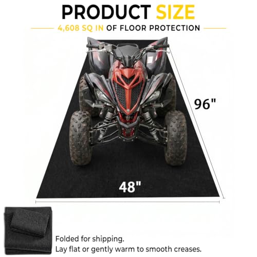 Oil Spill Mat - Garage Floor Mat, Absorbent Oil Pad, Premium Maintenance Mat, Waterproof, Contain Liquid, Protect Garage Surface from Spill & Stain, Reusable, Washable, Durable, Black, 48”x96” - size: 4' x 8' (Rectangular)