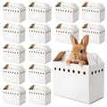 15 Pack Cardboard Pet Carrier Box for Small Pets, 11 x 8 x 6 Inch Disposable Corrugated Small Animals Travel Box with Ventilation & Handle for Chickens, Chicks, Birds, Hamsters & Reptiles