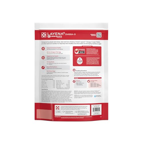 Purina® Layena®+ Omega-3 Chicken Feed Pellets, 10 Pound Bag - size: 10 Pound (Pack of 1)