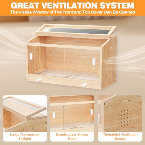 Wooden Chicken Brooder Box with Heating Plate Brooder Heater for Chick Brooder Indoor 32x16x18'' Accommodates Up to 15 Chicks Ideal for Chickens Ducks Quails Hamsters Lizards - size: 31.5 x15.7 x18''