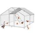 Large Chicken Run 10 x 9.9 x 6.4 FT Chicken Coop with Cover | Reinforced frame, Walk-in Chicken Coop, Roosting Perch, Waterproof Cover, Side Hardware Cloth, Backyard & Farm Use - size: 119.0"L x 119.0"W x 78.0"H
