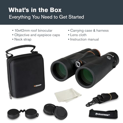 Celestron Regal ED 10x42 Roof Binoculars – ED Glass for Hunting & Wildlife | Premium ED Optics, Phase, Dielectric Coated BaK–4 Prism, Fully Multi–Coated Glass, 6.5 ft Close Focus, Tripod Adaptable - size: 10x42mm