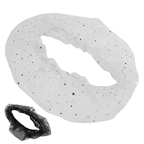 2PCS Adjustable large Bird Cage Cover Birdcage Nylon Mesh Feather Net Cover Seed Catcher Twinkle Star Universal Guard Skirt for Parakeet Macaw African Round Square Cage Parrot(XL, BLACK + WHITE) - size: X-Large