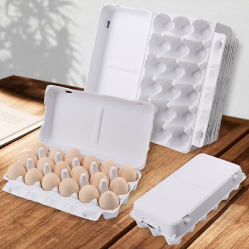 18 Pack 18 Count Paper Pulp Egg Cartons, Eco-Friendly Cardboard Egg Cartons Holds Up to 18 Eggs For Storing Extra Eggs, Crafting, Parts Storage, Easter & More