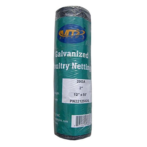 20GA Galvanized Hexagonal Poultry Netting Chicken Wire 12 inches x 50 feet x 2 inches Mesh - size: 12"x50'- 2" 20GA