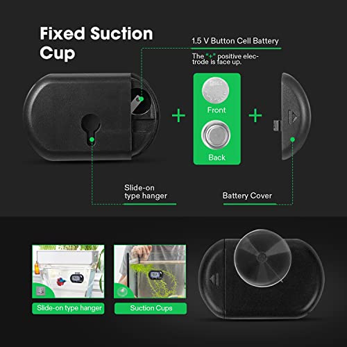 VIVOSUN 2-Pack LCD Digital Aquarium Thermometer | Fish Tank Water Terrarium Temperature with Suction Cup for Turtle - size: 2 packs