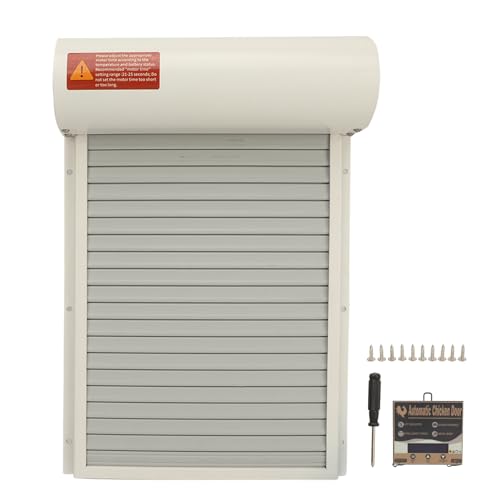 Automatic Chicken Coop Door Opener Battery Powered Timer LED Display with Programmable Controller for Chicken Duck Goose Poultry Coop (White) - color: White