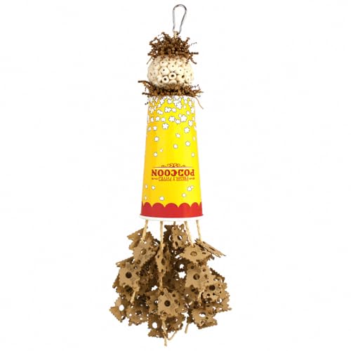Bonka Bird Toys 2322 Popcorn Crumble Medium Large Bird Toy Popcorn Paper Cardboard Rope Sola Atta Forage Chew Amazons Conure African Greys and Other Similar Birds