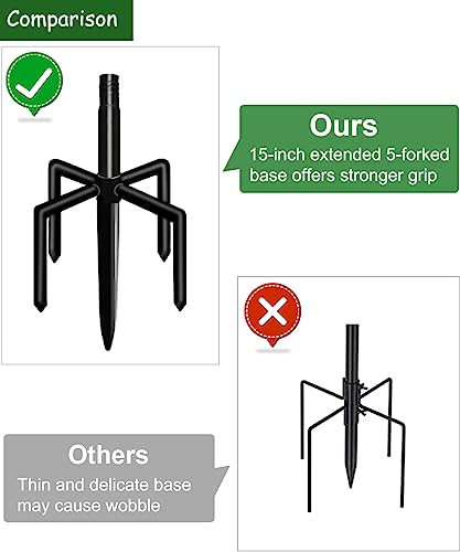105 Inch Bird House Pole Mount Kit, Adjustable Heavy Duty Bird Feeder Pole for Outdoors, Universal Mounting Post Set with 5-Prong Base, Black, 1 Pack - size: 105 INCH
