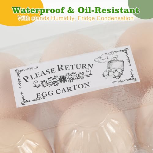 500 Pcs Please Return Egg cartons Stickers 1*2.64" Self-Adhesive Waterproof | Egg cartons Labels for Eggs Packaging Chicken Containers & Farmers Market Supplies - style: Return Egg cartons Stickers
