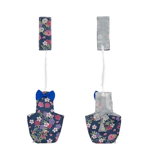 2 PCS Floral Parrot Diapers Bird Flight Suit Blue and Green Reusable Inner Layer for Parakeet Mini Macaw - size: M