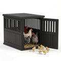 Durable Resin Chicken Coop End Table, Weatherproof - color: Black, size: 39.37"L x 28.35"W x32.83"H