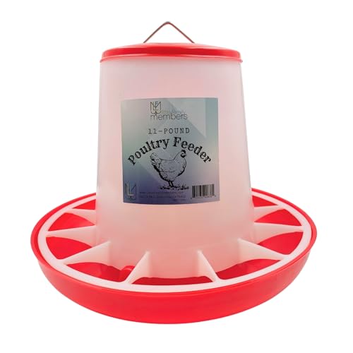 Large Chicken Feeder 11-Pound Capacity for All Poultry | Durable Feeding Container with Carrying Handle for Chickens, Ducks, Turkeys, Quail, Baby Chicks, Turkeys and More - size: 11 Pounds