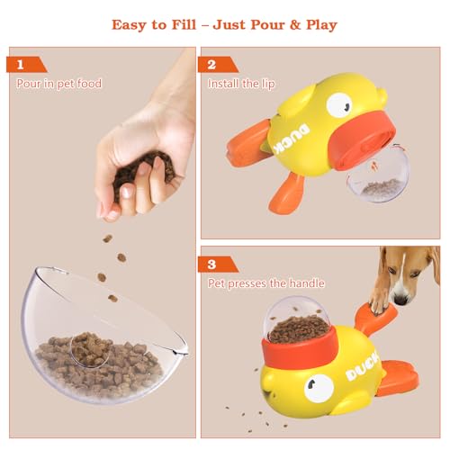 Dog Interactive Treat Dispenser Toy, Food Puzzle Slow Feeder (Yellow) - color: Yellow