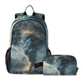 Lightning Tornado Grey Backpack with Lunch Bag, School Travel Backpack for Teens Boys Girls Backpacks Set - color: Grey and Brown