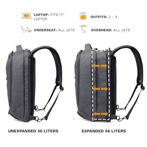 Knack Series 1 Laptop Backpack Fits up to 17 Inch - Knack Bags Carry-On Backpack, TSA Approved, Expandable Travel Backpacks With 4 Day Outfit Capacity (Savile Gray, Large) - color: Savile Gray, size: Large