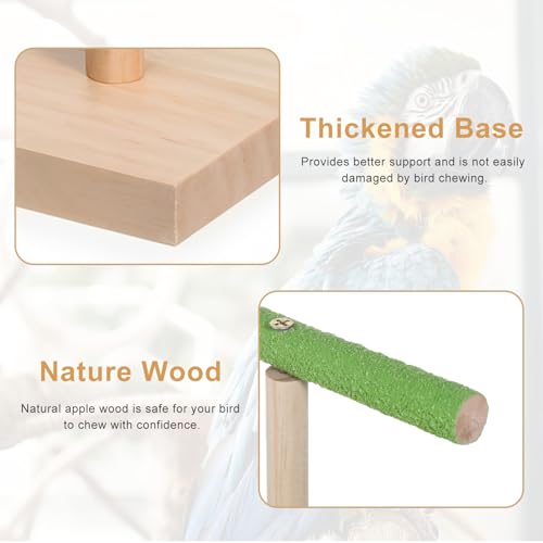 Bird Training Stand, Rough Surfaced Quartz Bird Perches | for Paw Grinding Clean Stick Exercise, Portable Tabletop Surfaced Parrot Parakeet Perches for Conure Macaws