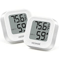 Digital Hygrometer Thermometer for Room Temperature Humidity Meter Indoor Thermometer Accuracy Calibration LCD Temperature Sensor, Bedroom, Baby Room, Office, Greenhouse, Cellar - color: White
