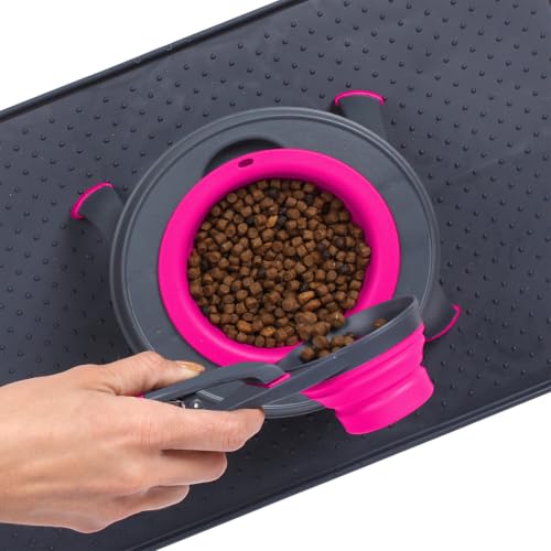 Dexas Popware for Pets Collapsible Klip Scoop, 3-in-1 Pet Food Scoop, Measuring Cup and Bag Clip, 2 Cup Capacity, Fuchsia - color: Fuchsia, size: 2 Cup Capacity