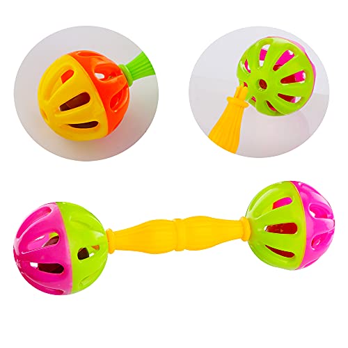 DQITJ 4 Pack Bird Barbell Dumbell Foot Toy for Small Bird Parrot Green Cheek Parakeet Cockatiel Conure Love Birds
