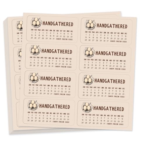 160 Pcs Egg Carton Labels, Handgathered Farm Fresh Eggs Sticker Collected Date Writable PET Adhesive Egg Packaging Sticker for Box Container Carton Farm Supplies, 2x4 Inch - color: Date of Grid