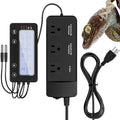 Reptile Temperature Controller with Timer, PID Reptile Digital Thermostat, 3-Channel Thermometer Hygrometer w/Memory, 2 IN 1 Day Night Temperature Humidity Gauge for Heat Lamp Heat Mat Fogger