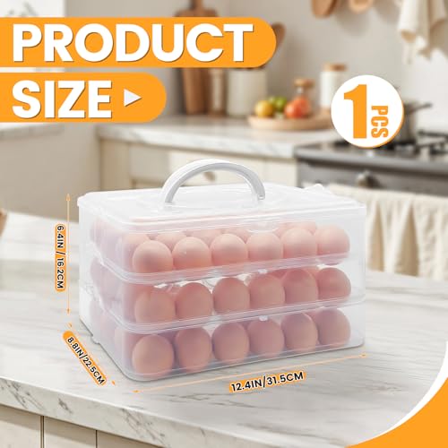3 Layer Deviled Egg Containers with Lid,Portable Deviled Egg with Handle,Egg Carrier Holder Tray with 72 Holes for Thanksgiving Day,Party Favor Home Kitchen Refrigerator Supplies - style: 3-layer 72egg