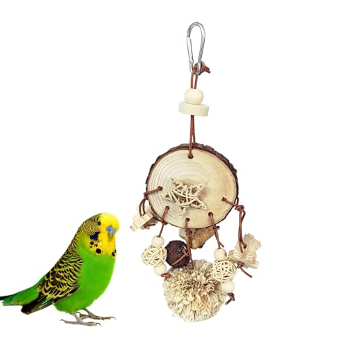 Bird Chew Toys, Natural Wood Toys Hanging Chewing Toys Aviary Cage Accessories for African Grey, Parrotlet,Cockatoos, Parrots, Parakeet, Cockatiel, Conures, Budgie, Lovebirds