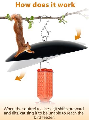13" Bird Feeder Rain Guard, Hummingbird Feeders Shade Dome Cover, Hanging Baffle for Bird Feeder Pole,Smart Birds Feeder Umbrella (Black), 1 Pack - color: Black, size: 13Inch / 1 Pack