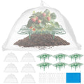 4 Sets Strawberry Plant Support with Mesh Plant Cover,Strawberry Growing Racks Sets with Iron Plant Nails and Storage Bag for Garden Strawberry Vegetables(White Net - Square) - color: White Net - Square