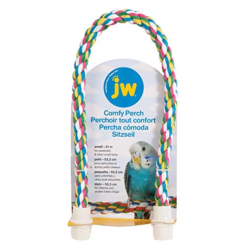 JW Pet Comfy Perch for Birds Flexible Multi-Color Rope, Small - 21" Length (Pack of 12) - size: Small (Pack of 12), style: 21"