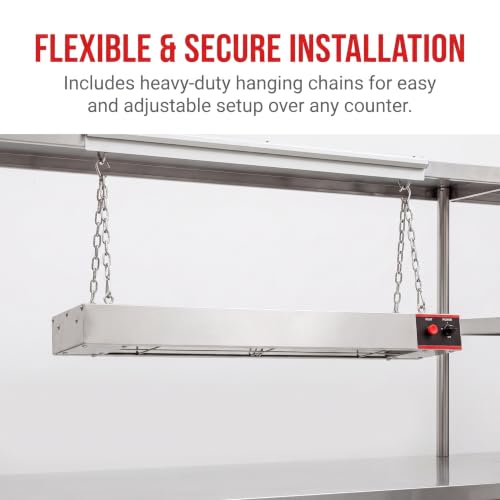 36 Inch Food Heat Lamp Commercial Food Warmer Overhead Strip Warmer 850 Watts with Chain and Us Plug,110v (36") - size: 36"