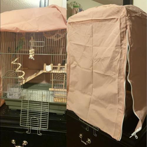 QBLEEV Birdcage Cover, Parrot Cage Night Cover Shade, Universal Cage Covers | Pet blackout windproof light-proof sleep reduces distractions night tear-resistant cloth without cage-14.1x18.5x26.7"(LxWxH） - color: Grey, size: 14.1"L X 18.5"W X 26.7"H