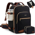 LOVEVOOK 56L Travel Backpack for Women & Men, Airline Approved Carry On Luggage with 3 Packing Cubes, TSA Overnight Bags, Waterproof Personal Item Bag, Weekender Essentials Backpacks fits 17" Laptop - color: 1 Black-brown, size: 56L-4Pcs