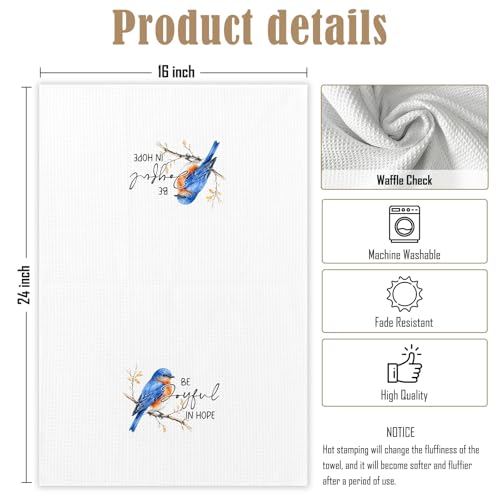 Inspirational Christian Bird Kitchen Towels Set of 4, Christian Gifts for Women, Religious Bible Verse Motivational Hand Towels of Bathroom, Bird Lover Gifts for Women - color: Christian Bird
