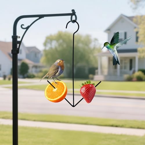 3 Pcs Birds Feeders for Outdoors Hanging Orange Jelly Fruit Holder for Birds with Hook Black for Easy Hang for Garden Yard Patio Deck, Attracts Wild Birds for All-Season Outdoor Use