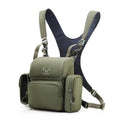 Binocular Harness Chest Pack: Bino Case with Rangefinder Pocket | Silent magnetic lid, one-handed access, rain cover, MOLLE webbing for Hunting Hiking Bird Watching - color: Green, size: Large