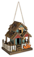 Sunset Vista Designs Lake Front Cottage Nautical Blue 9 x 9 Metal and Wood Hanging Birdhouse