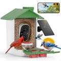 Bird Feeder with Camera, 2K HD Smart Birds Feeder with Solar Panel, AI Bird-Recognition, Instant Motion Alerts, Auto Capture BirdVideos, Outdoor Birdhouse Feeder Gift for Bird Lovers - color: Green