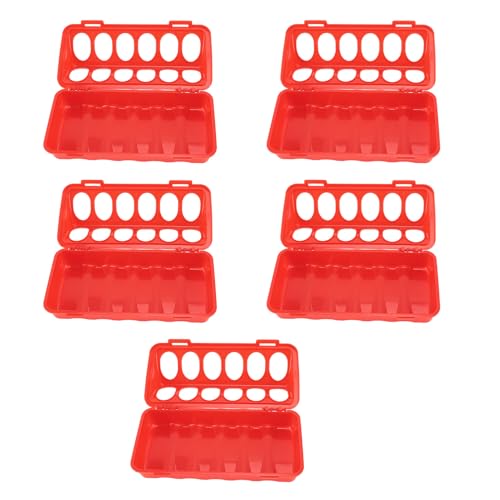 5PCS Flip Top Small Poultry Feeder, 12 Hole Pigeon Feeding Tray No Mess Feeding and Drinking Dispenser for Duck Quails Birds