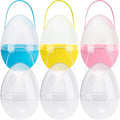 6 Pcs 10 Inch Giant Translucent Easter Eggs Large Jumbo Clear Plastic Giant Easter Eggs with Handle for Easter Hunt Supplies Basket Stuffers