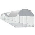 TOLEAD Large Metal Chicken Coop Upgrade Tri-Supporting Wire Mesh Chicken Run,Chicken Pen Walk in with Water-Resident and Anti-UV Cover,Duck Rabbit House Outdoor (Dome Roof 25'L x 9'W x 6.5'H) - size: 300.0"L x 108.0"W x 78.0"H