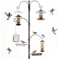 REDCAMP 75'' Wild Bird Feeder Station Kit, Heavy Duty Feeder Stand Pole | with 4 Hanging Poles, Multi Feeding Station Kit for Outdoor Yard Garden