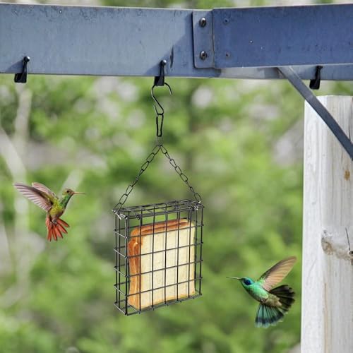 Two of Durable Outdoor Garden Yard Patio Suet Bird Parrot Easy Open Reusable Feeders Squirrel Proof for Outside Wild Bird Parrot Woodpecker Hummingbird Hanging Fruit Capacity Suet Cake Food - style: Regular