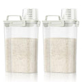 TBMax Rice Container Cereal Storage Container 2 Pack 5 Lbs, Kitchen Pantry Dry Food Storage Holder with Easy-Pouring Spout & Handy Cup, Small Pet Dog Cat Food Dispenser for Daily Feeding -Beige - color: Beige 3+3Qt