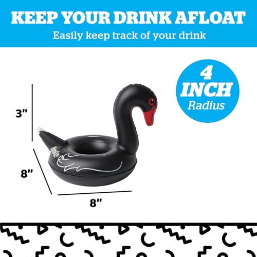 Inflatable Swan Drink Holder, Floating Cup Holder for Pool and Hot Tub, Novelty Beverage Float for Outdoor Water Fun