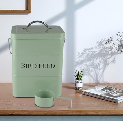 Bird Feeder,Bird Food Jar Pet Food Storage Airtight Food Storage Container-Green - color: Green