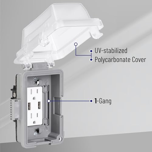 Bates Choice Weatherproof Electrical Outlet Cover, 2 Pack, 1-Gang, Outdoor Outlet Cover, Weatherproof, Outlet Cover Box - color: Clear, size: 2 Pack