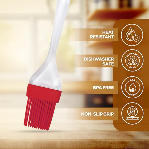 Mrs. Anderson’s Baking Silicone Pastry Brush, Heat-Safe Shed-Proof Bristles, 1.5-Inch, For Butter, Egg Wash, Glaze, And Baking Prep - size: 8.5 x 1.5-Inch